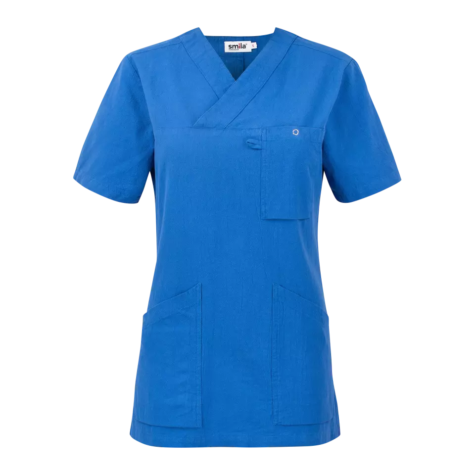 South West 1000426412, Carin Arbeitsbluse Kurzarm, Hellroyalblau, image 1, gallery thumbnail