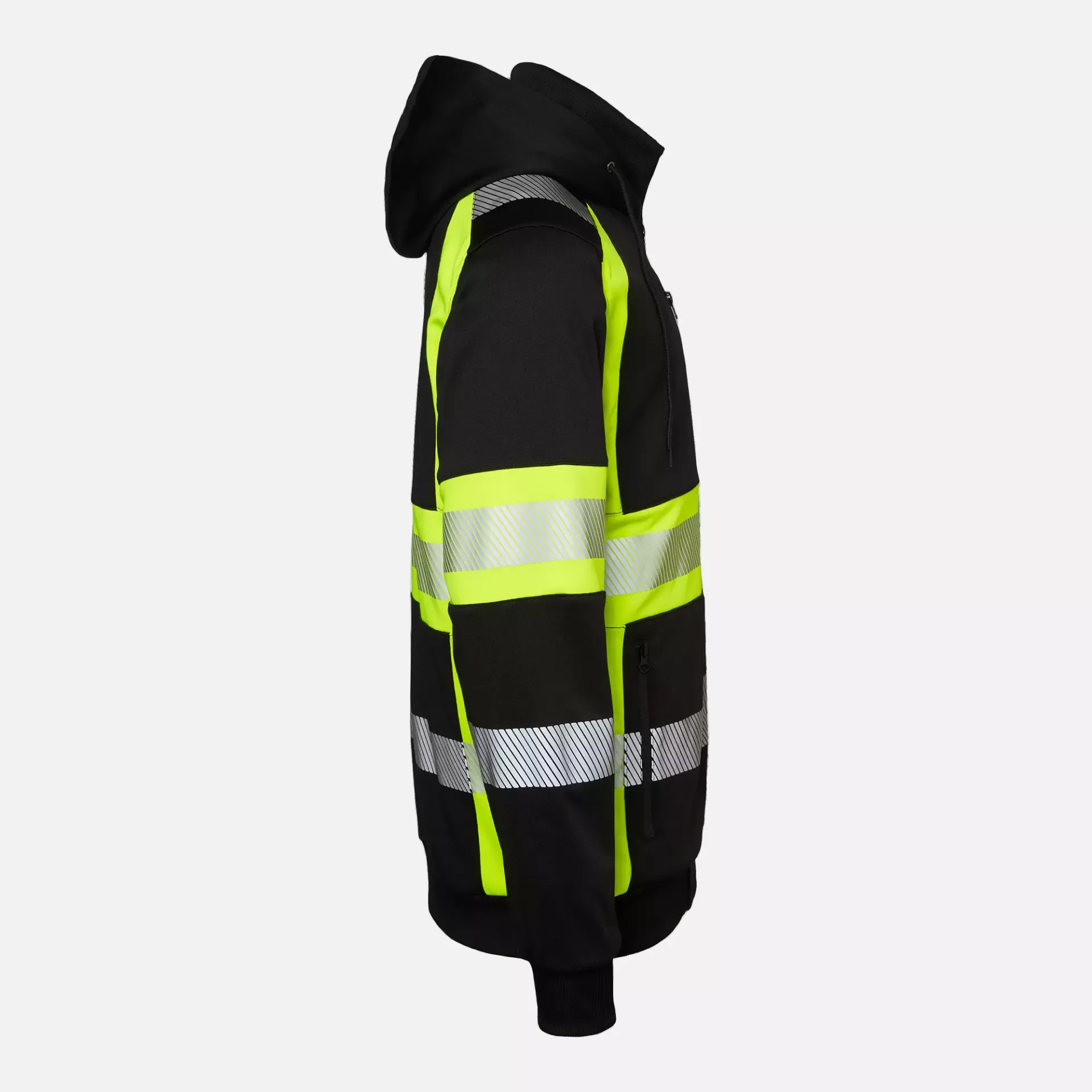 Top Swede 1001889914, Hooded Sweat Jacket, Black/High Vis Yellow, image 3