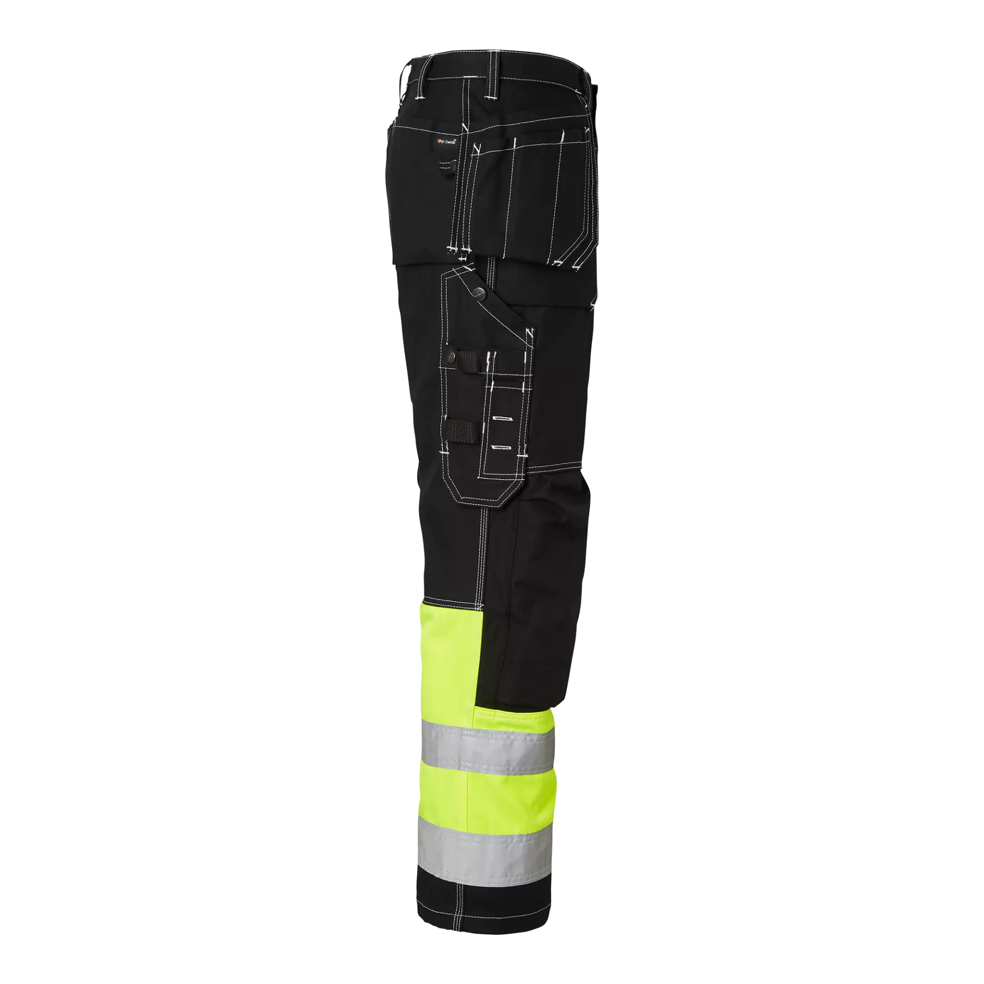Top Swede 1000857914, Craftsmen Trousers High-Visibility, Black/High Vis Yellow, image 3