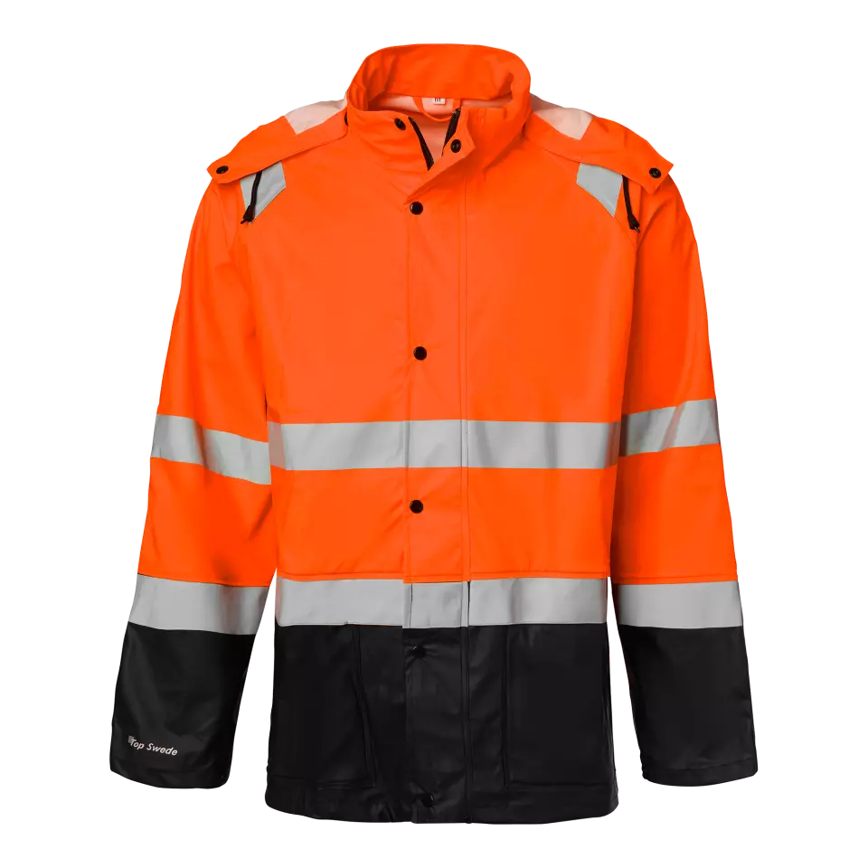 Top Swede 1000732990, High-Visibility Rain Jacket, Orange/Black, image 1, gallery thumbnail