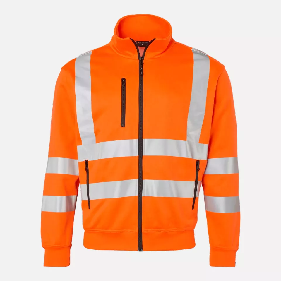 Top Swede 1000727811, High-Visibility Sweat Jacket, High Vis Orange, image 1, gallery thumbnail