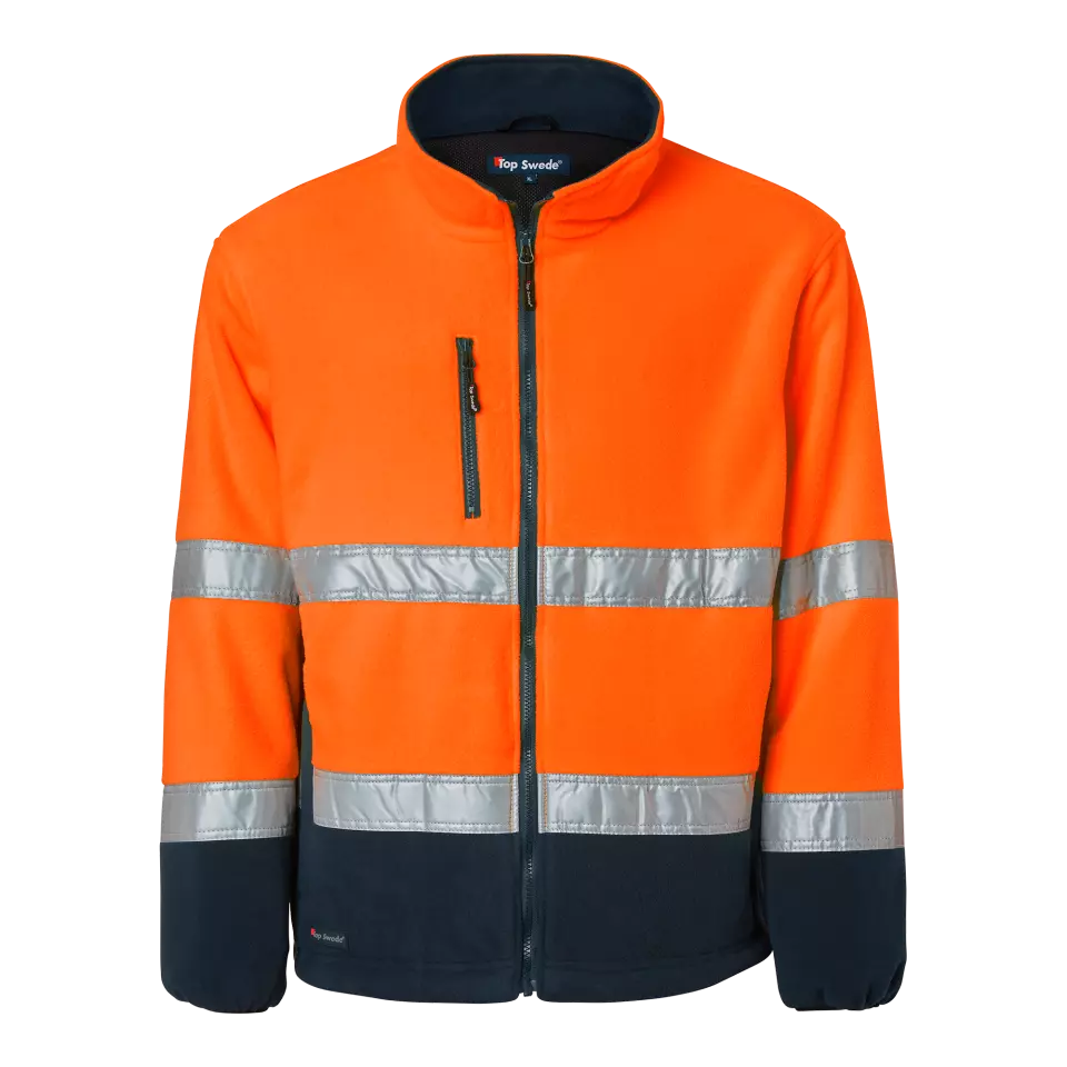 Top Swede 1000859991, High-Visibility Fleece Jacket, Orange/Navy, image 1, gallery thumbnail
