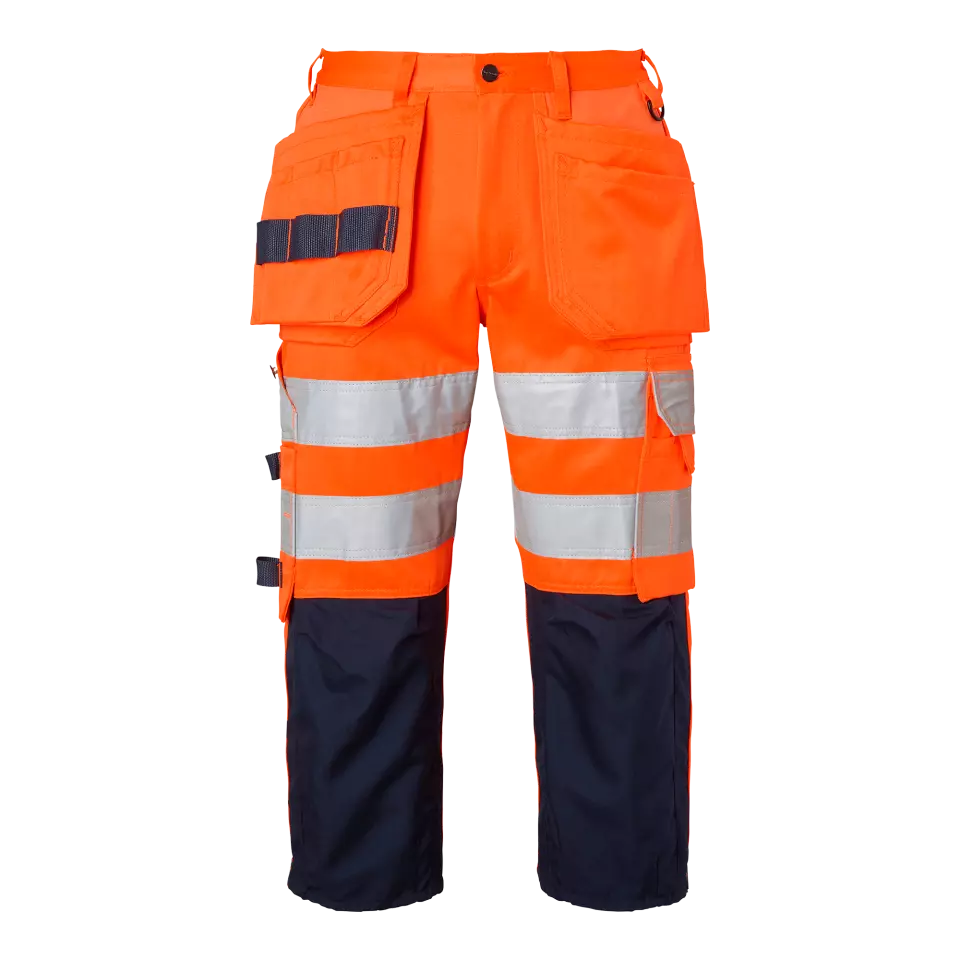 Top Swede 1000826991, Warnschutz-Handwerker-3/4-Hose, Warnorange/Marine, image 1, gallery thumbnail