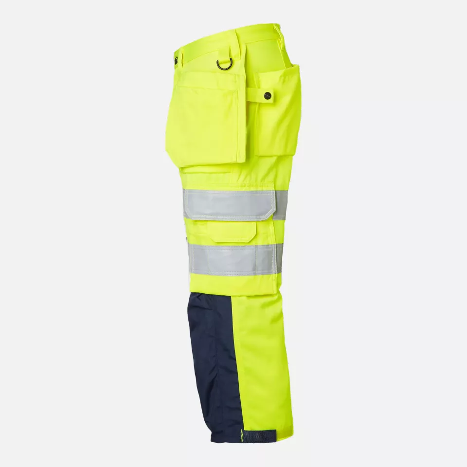 Top Swede 1000826983, Craftsmen 3/4 Trousers High-Visibility, High Vis Yellow/Navy, image 4, gallery thumbnail