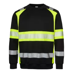 1001888914, Top Swede High-Visibility Sweatshirt, Black/Yellow