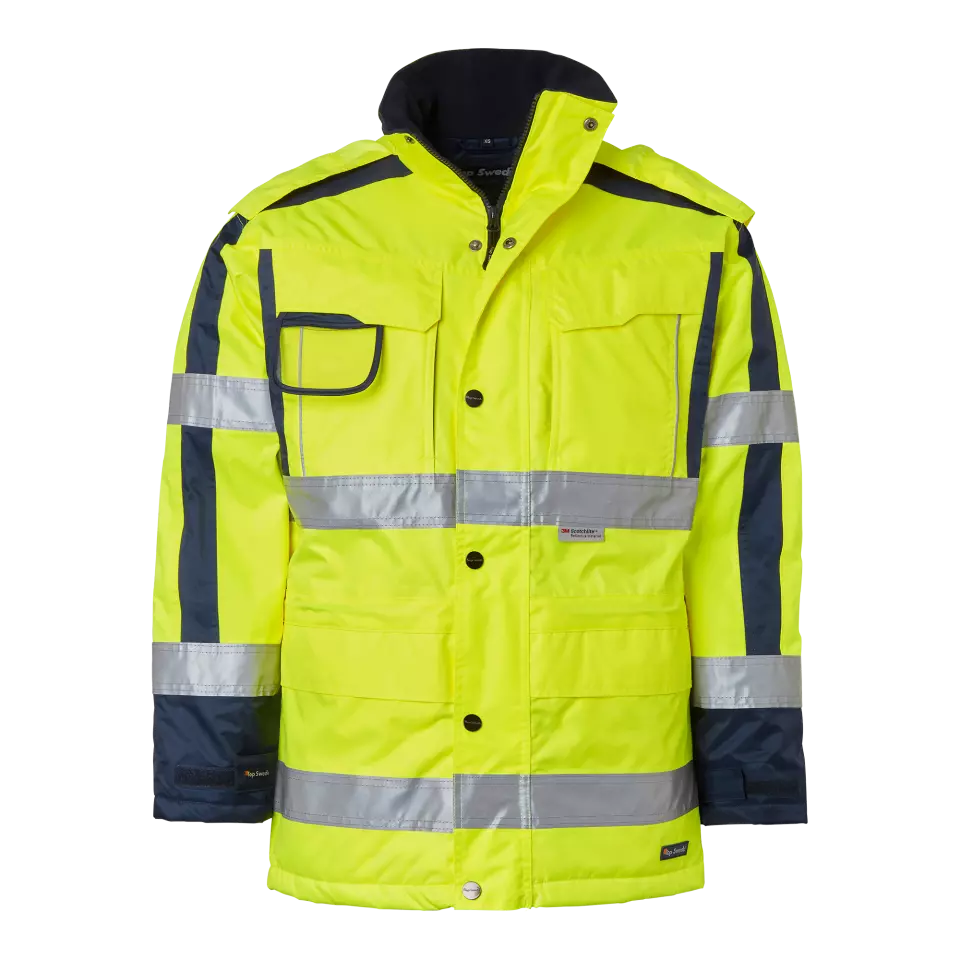 Top Swede 1000978983, Parka, Warnschutz-Gelb/Marineblau