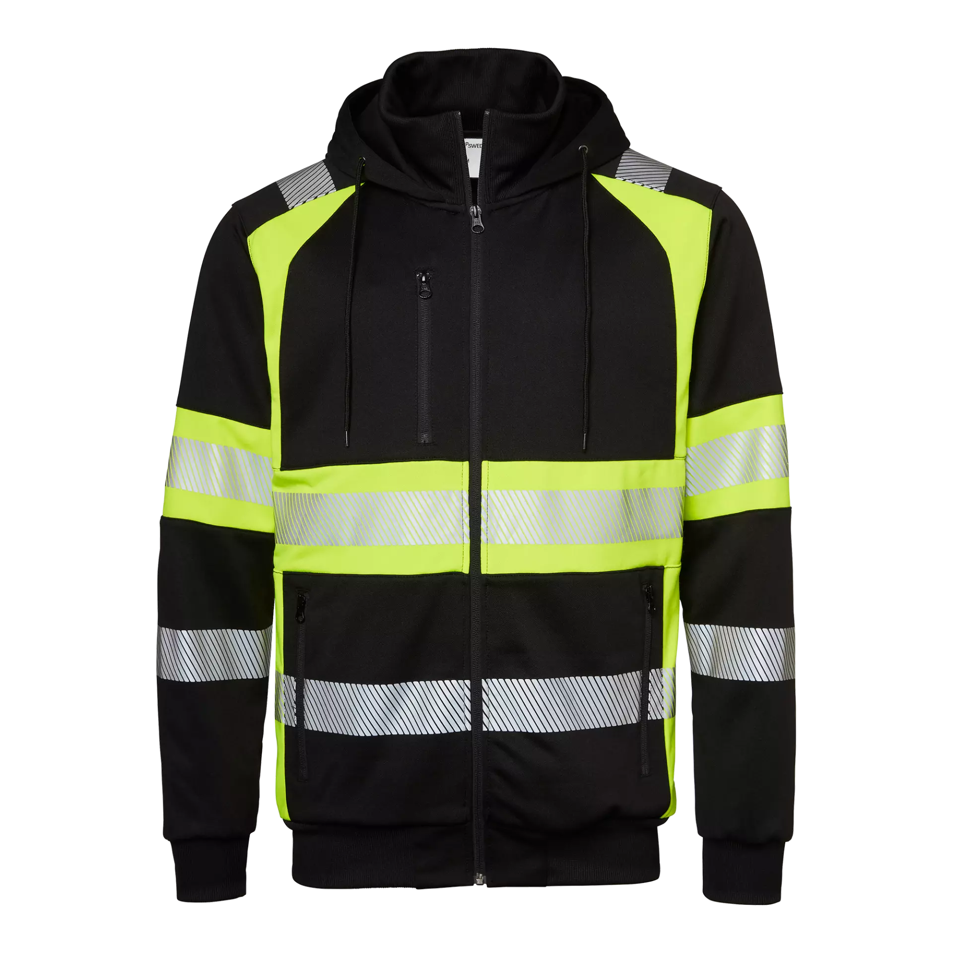 Top Swede 1001889914, Kapuzen-Sweatjacke, Schwarz/Warngelb, image 1