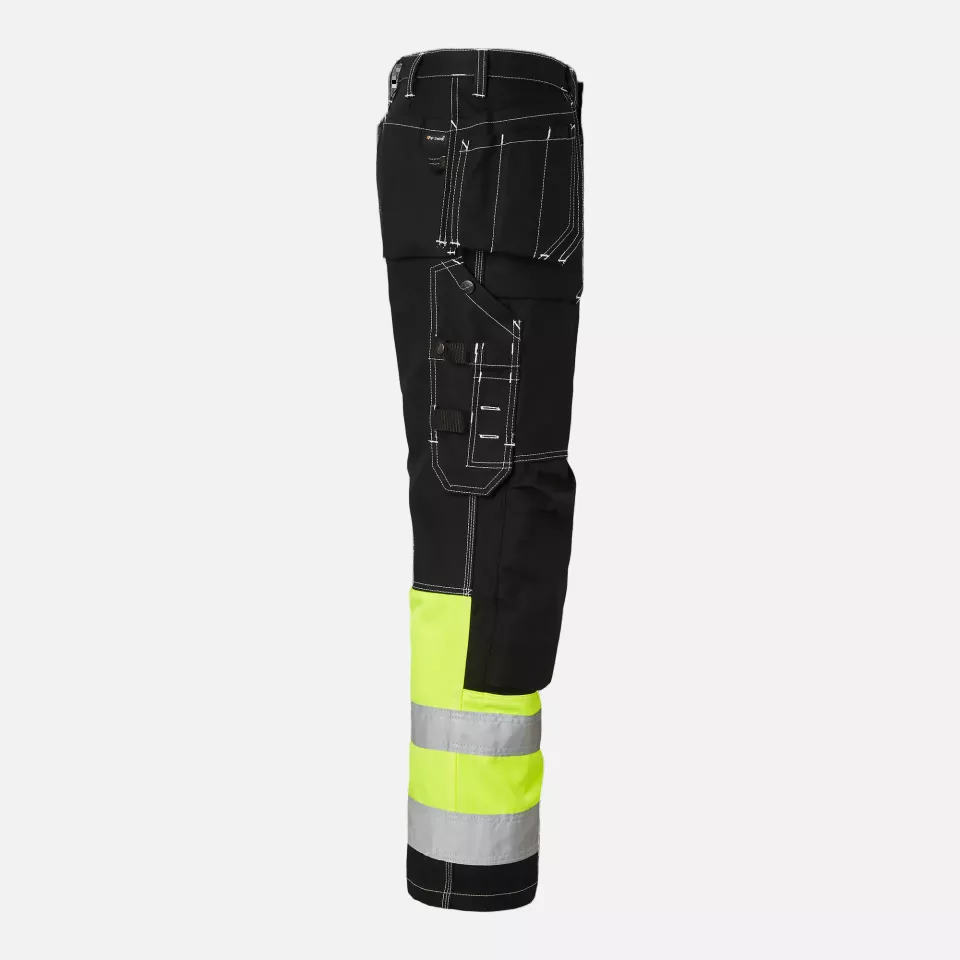 Top Swede 1000857914, Craftsmen Trousers High-Visibility, Black/High Vis Yellow, image 3, gallery thumbnail