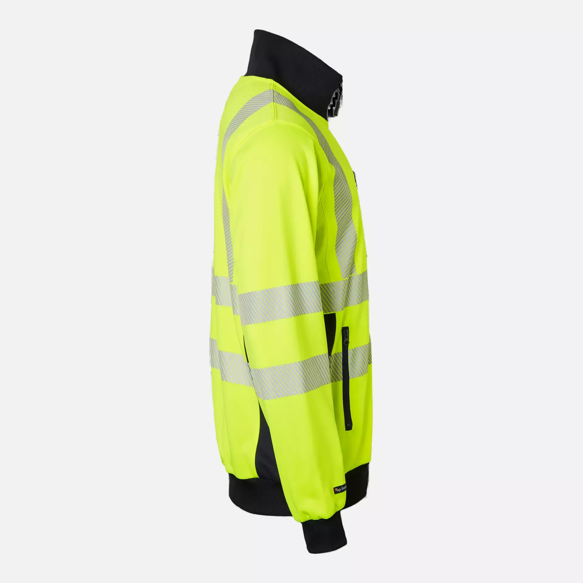 Top Swede 1000712983, Warnschutz-Sweatjacke, Leuchtgelb/Marine, image 3