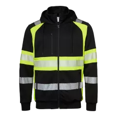 1001889914, Top Swede Hooded Sweat Jacket, Black/High Vis Yellow