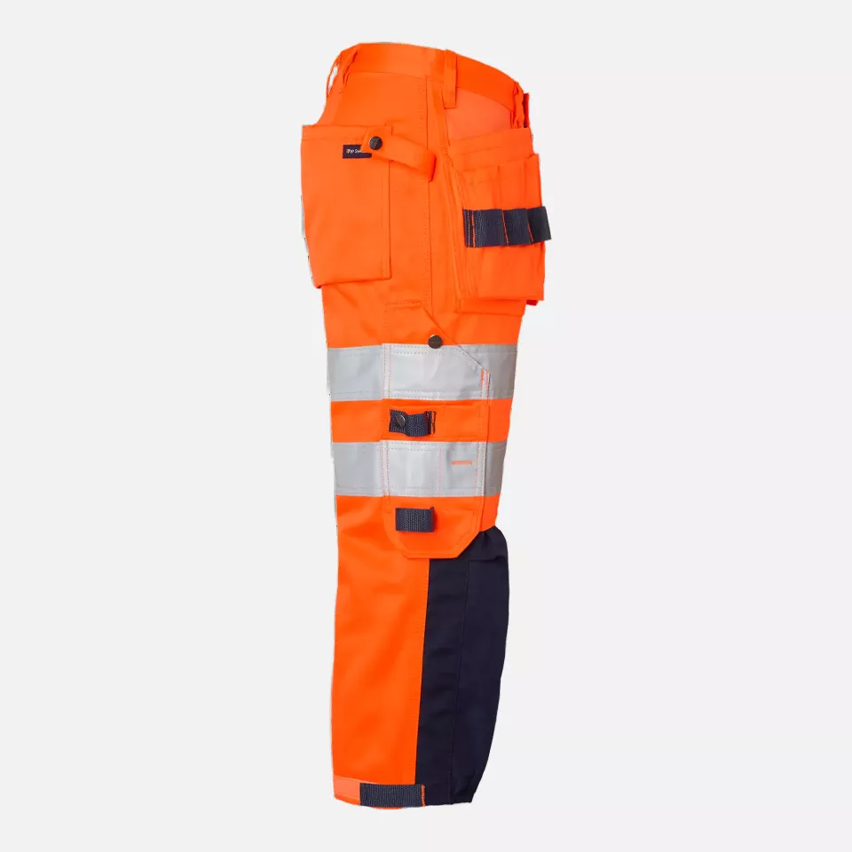 Top Swede 1000826991, Craftsmen 3/4 Trousers High-Visibility, High Vis Orange/Navy, image 3, gallery thumbnail