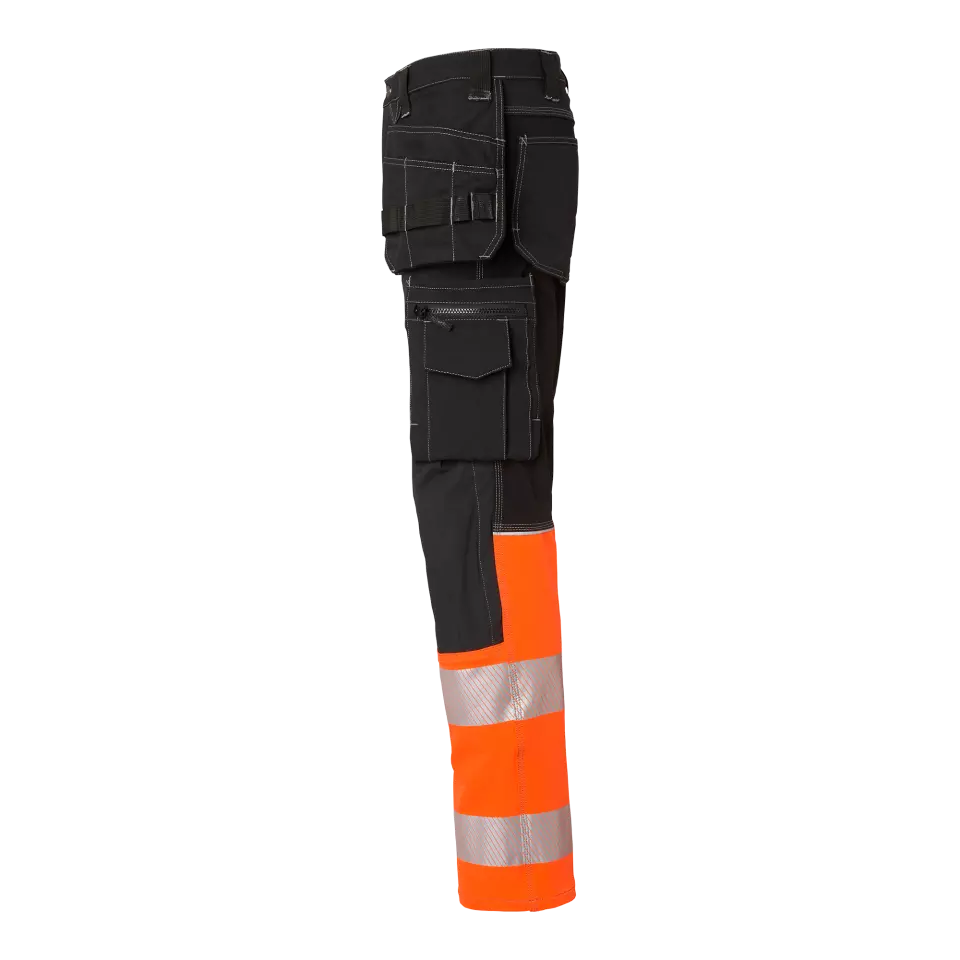 Top Swede 1000882918, Craftsmen Trousers High-Visibility, Black/High Vis Orange, image 4, gallery thumbnail