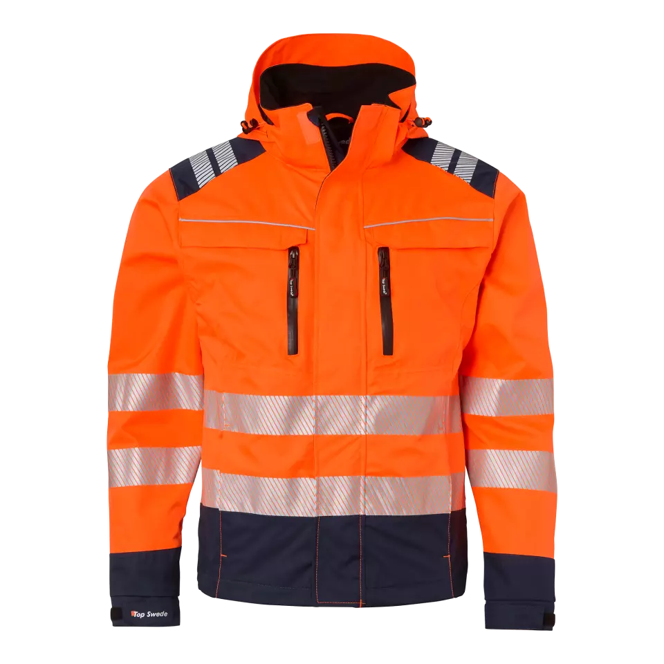 Top Swede 1000694991, High-Visibility Work Jacket, Orange/Navy, image 1, gallery thumbnail