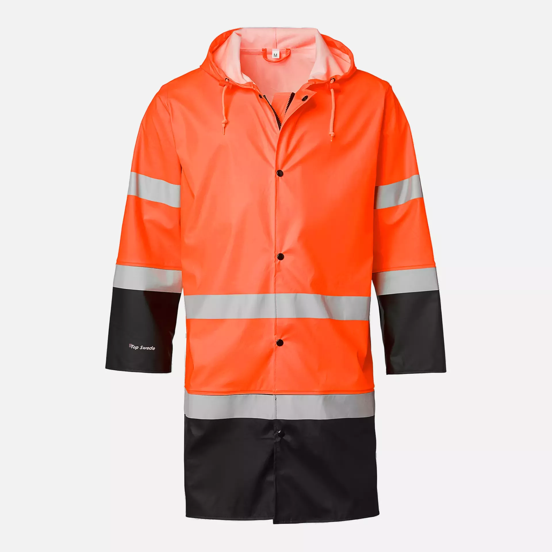 Top Swede 1000733990, High-Visibility Rain Coat, Orange/Black, image 1