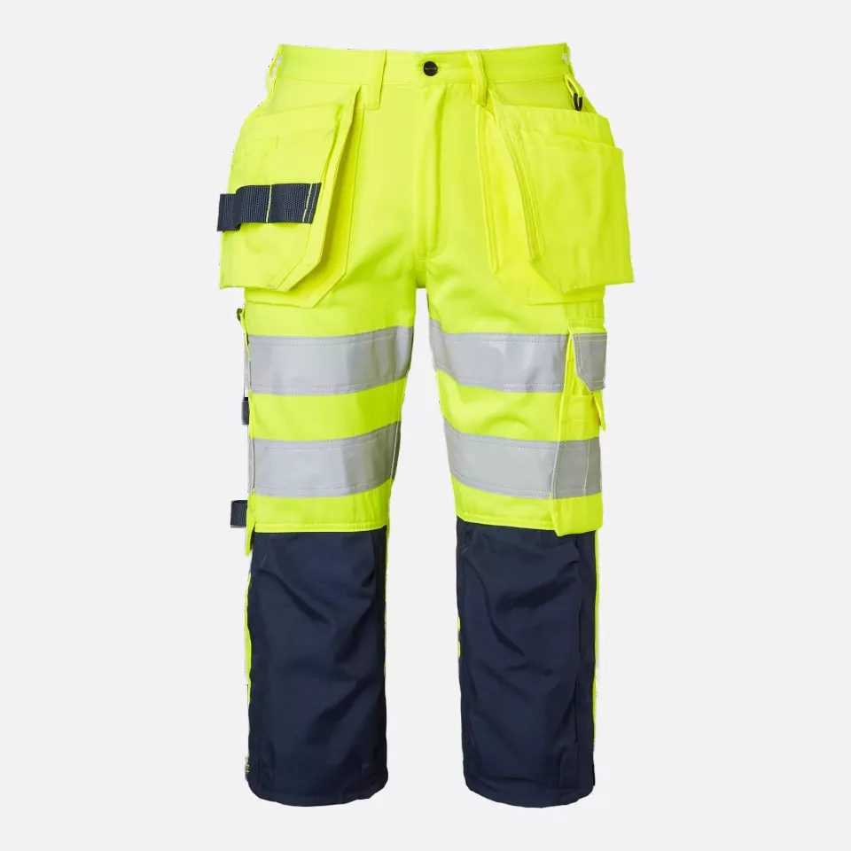 Top Swede 1000826983, Craftsmen 3/4 Trousers High-Visibility, High Vis Yellow/Navy, image 1, gallery thumbnail