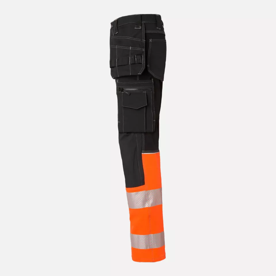 Top Swede 1000882918, Craftsmen Trousers High-Visibility, Black/High Vis Orange, image 4, gallery thumbnail