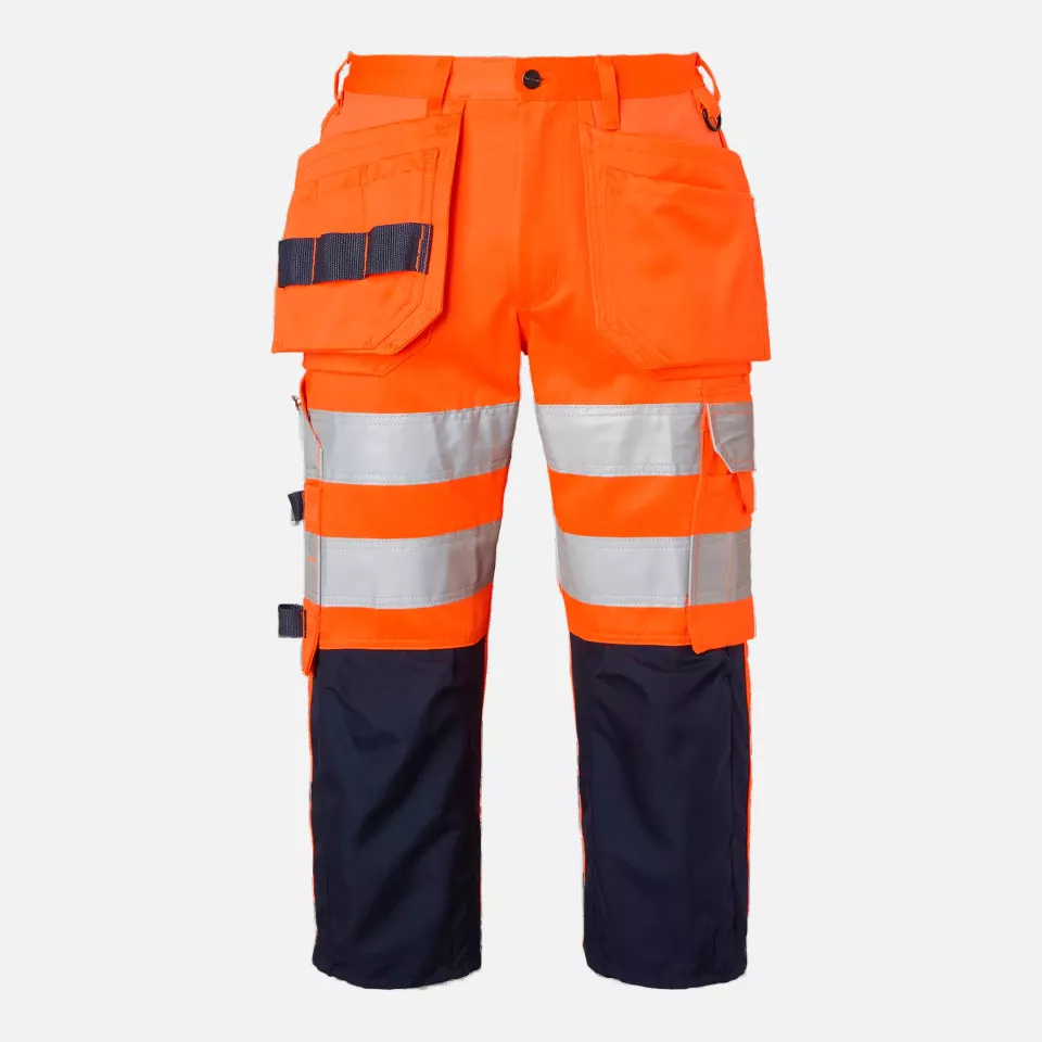 Top Swede 1000826991, Craftsmen 3/4 Trousers High-Visibility, High Vis Orange/Navy, image 1, gallery thumbnail