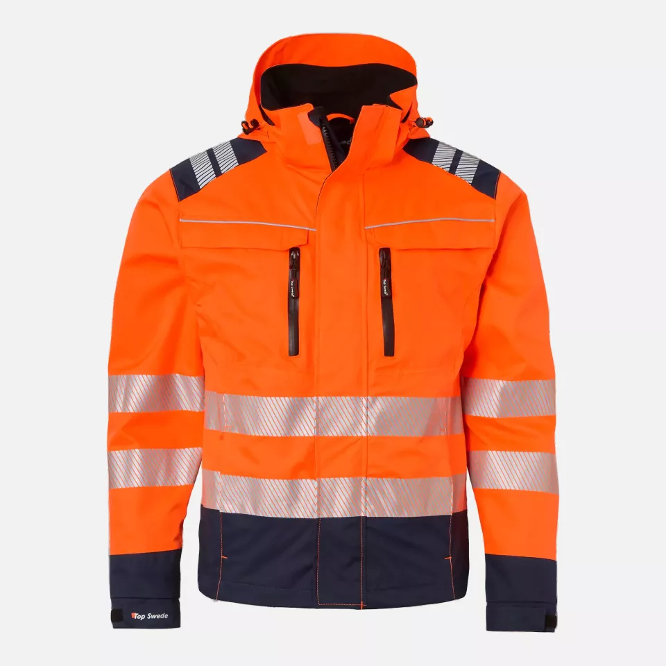 Top Swede 1000694991, High-Visibility Work Jacket, Orange/Navy, image 1, gallery thumbnail