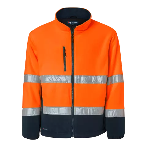 Top Swede High-Visibility Fleece Jacket, Orange/Navy