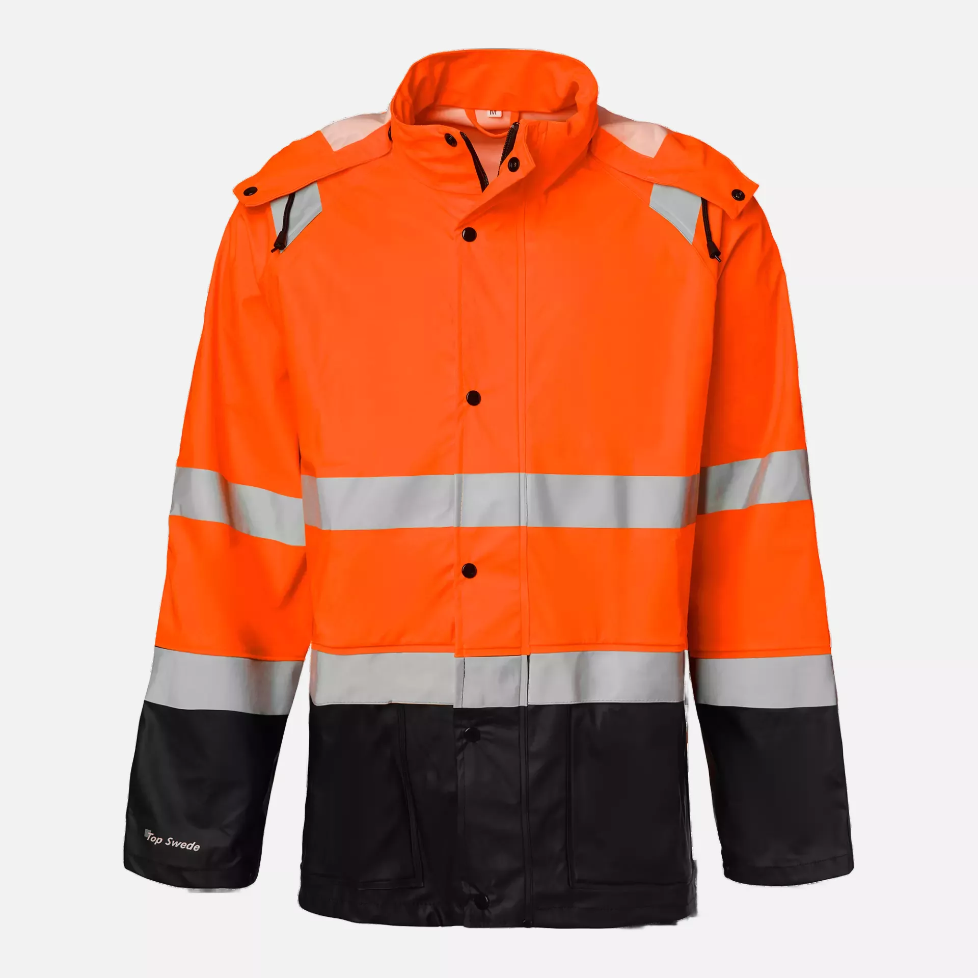 Top Swede 1000732990, High-Visibility Rain Jacket, Orange/Black, image 1