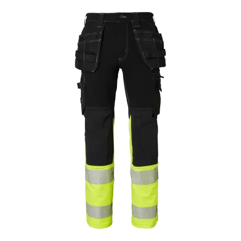Top Swede Craftsmen Trousers High-Visibility, Black/High Vis Yellow