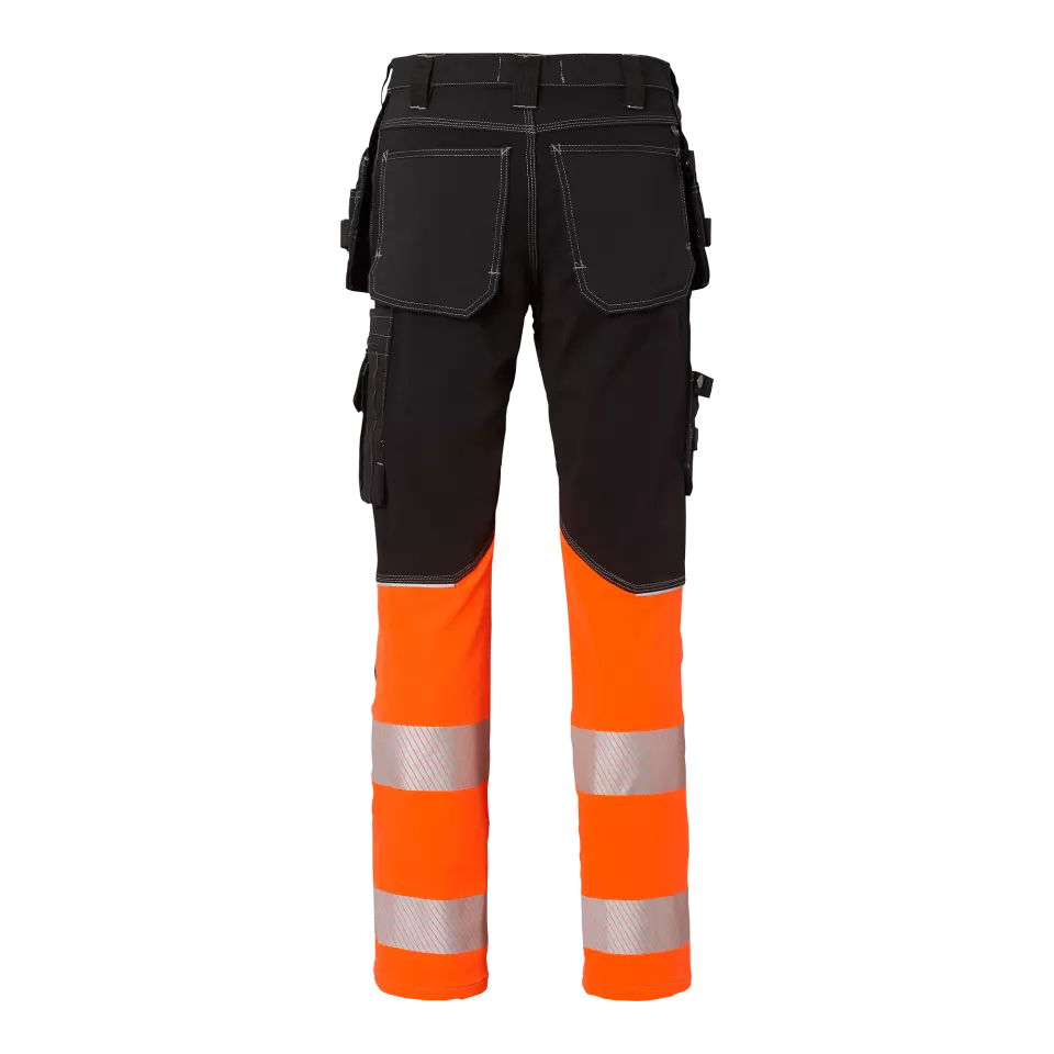 Top Swede 1000882918, Craftsmen Trousers High-Visibility, Black/High Vis Orange, image 2, gallery thumbnail