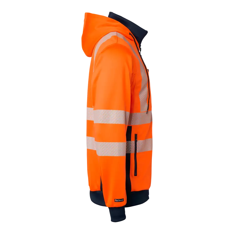 Top Swede 1000728991, High-Visibility Sweat Jacket, High Vis Orange/Navy, image 3, gallery thumbnail