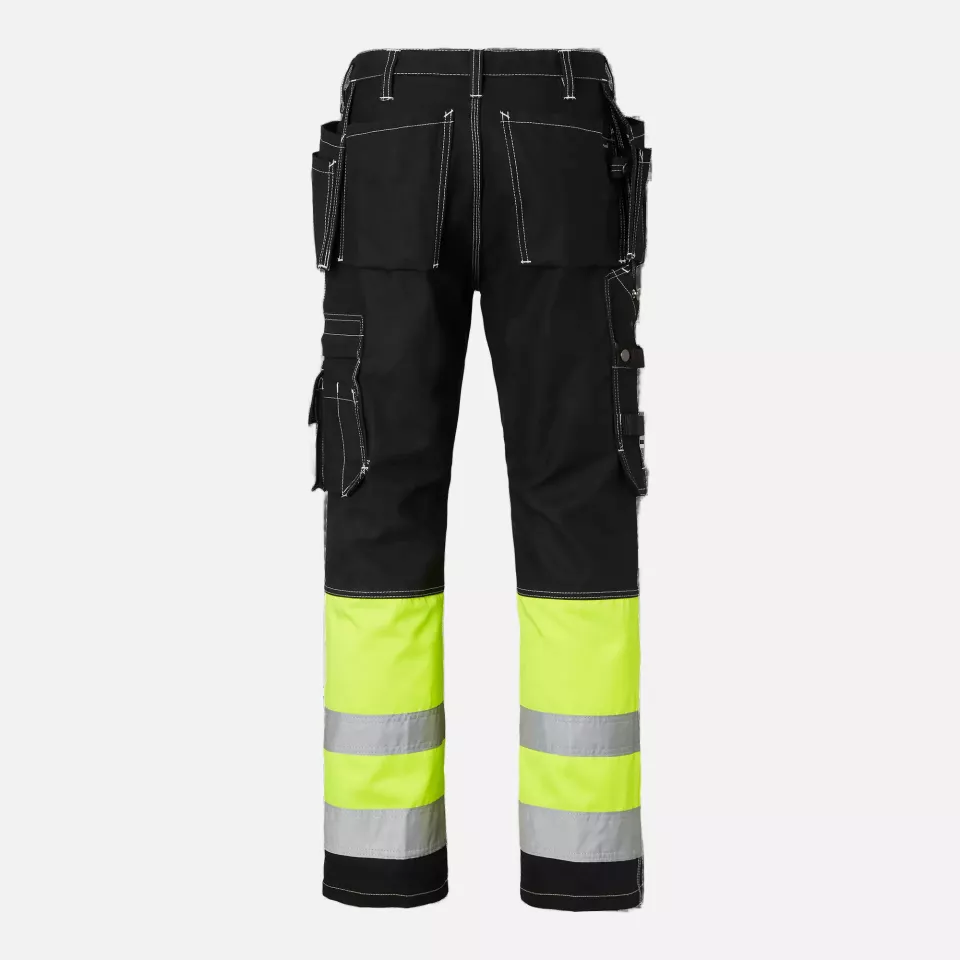 Top Swede 1000857914, Craftsmen Trousers High-Visibility, Black/High Vis Yellow, image 2, gallery thumbnail