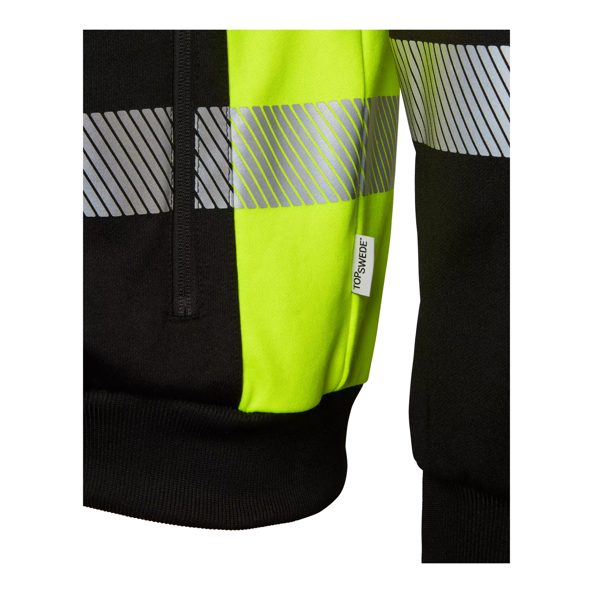 Top Swede 1001889914, Kapuzen-Sweatjacke, Schwarz/Warngelb, image 5