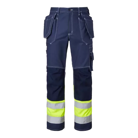 Top Swede Craftsmen Trousers High-Visibility, Navy/High Vis Yellow