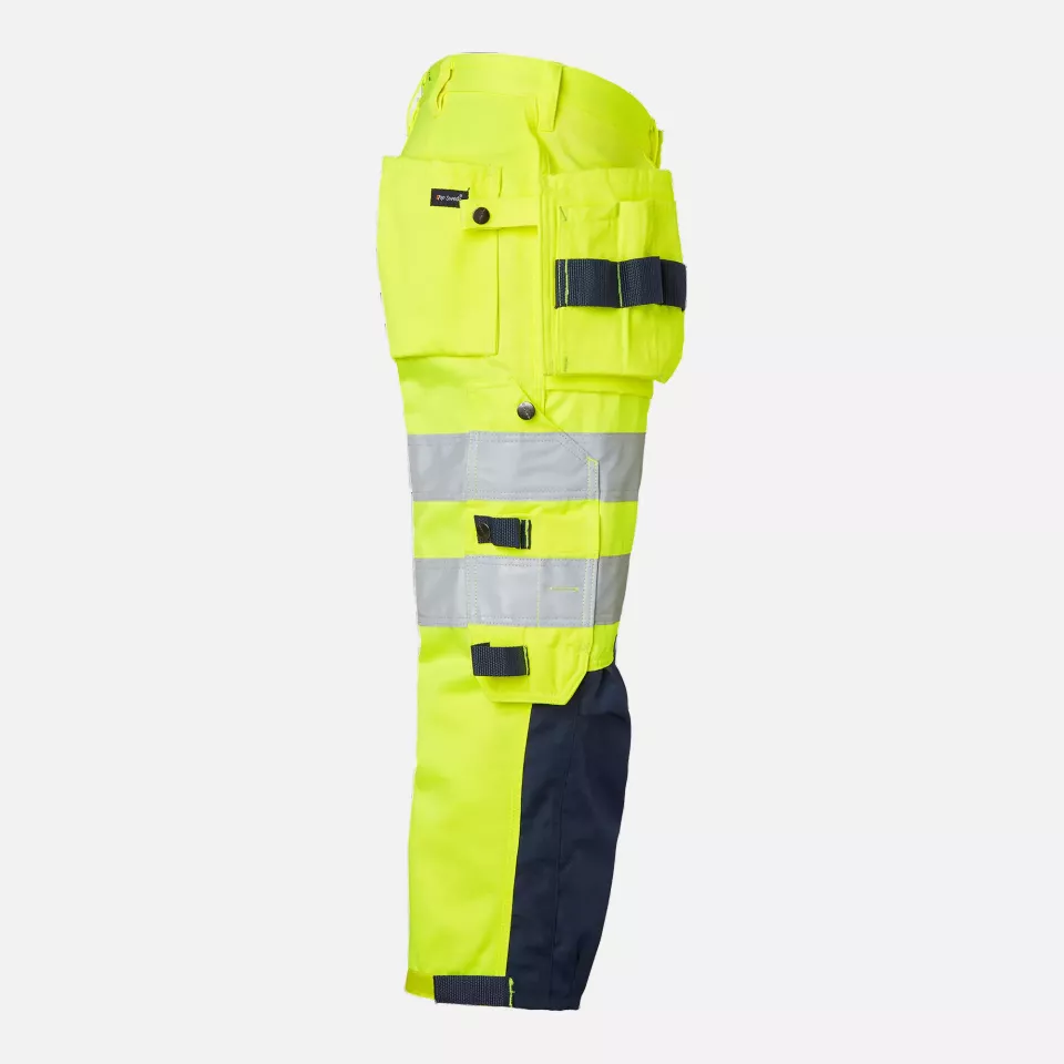 Top Swede 1000826983, Craftsmen 3/4 Trousers High-Visibility, High Vis Yellow/Navy, image 3, gallery thumbnail