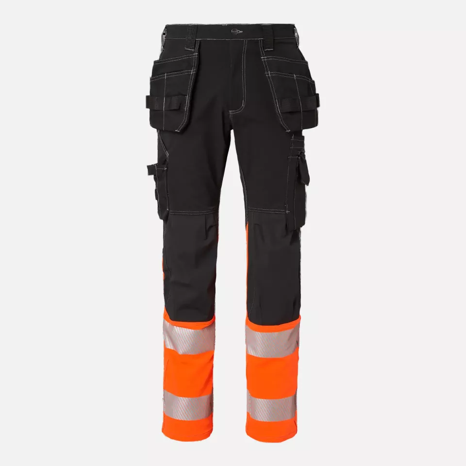 Top Swede 1000882918, Craftsmen Trousers High-Visibility, Black/High Vis Orange, image 1, gallery thumbnail