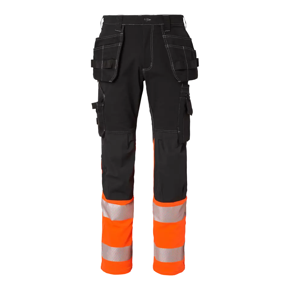 Top Swede 1000882918, Craftsmen Trousers High-Visibility, Black/High Vis Orange, image 1, gallery thumbnail