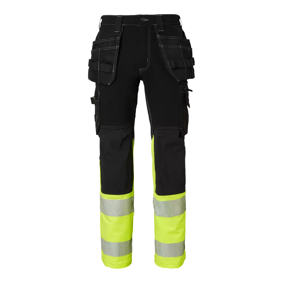 Top Swede 1000882914, Craftsmen Trousers High-Visibility, Black/High Vis Yellow, image 1, gallery thumbnail
