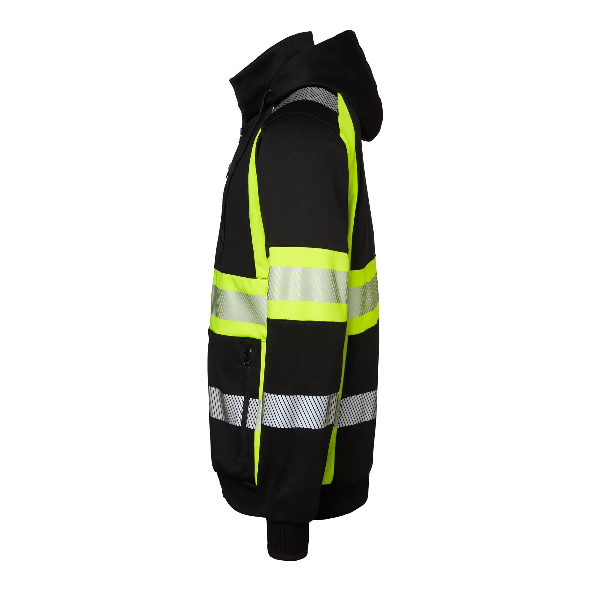 Top Swede 1001889914, Kapuzen-Sweatjacke, Schwarz/Warngelb, image 4