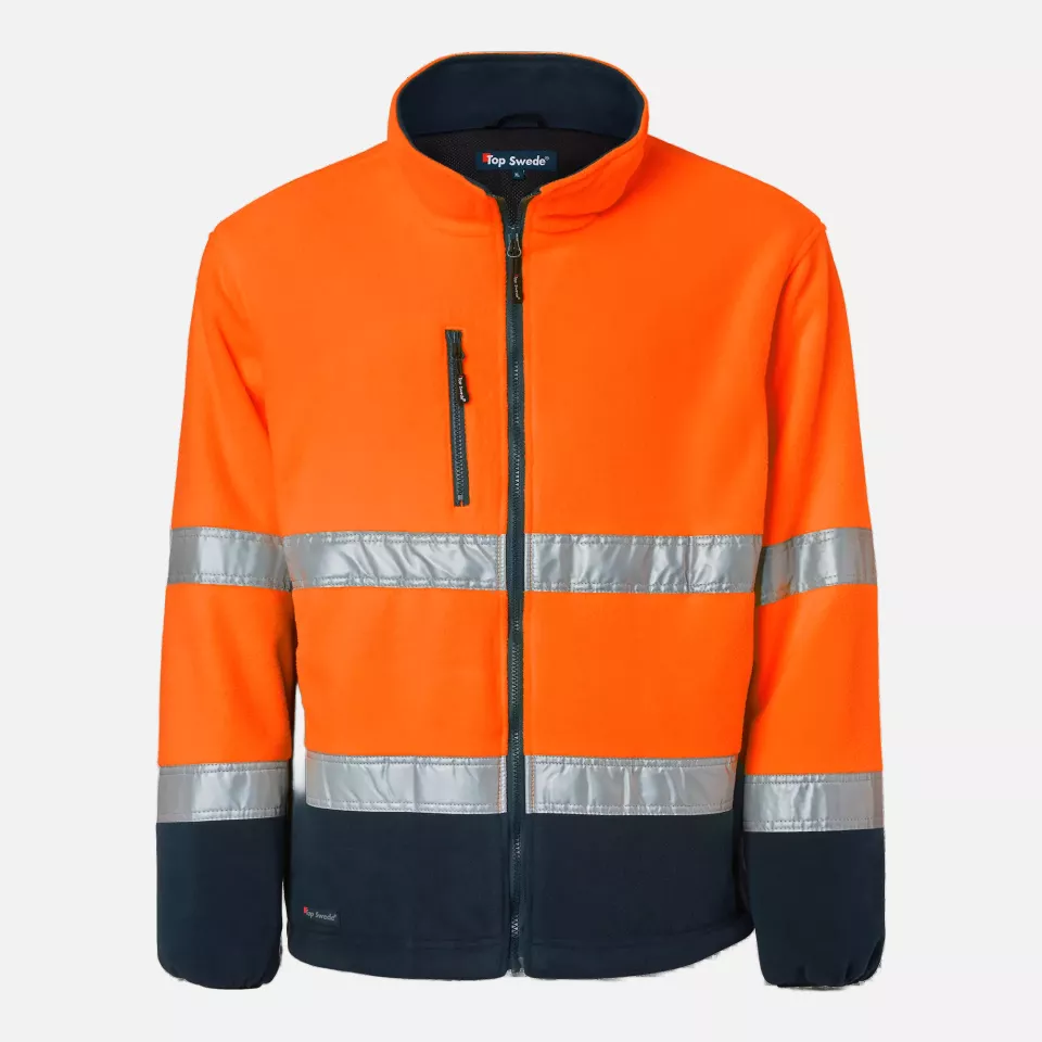 Top Swede 1000859991, High-Visibility Fleece Jacket, Orange/Navy, image 1, gallery thumbnail