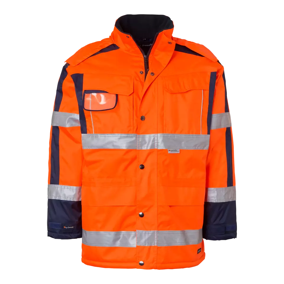 Top Swede 1000978991, Parka, Warnschutz-Orange/Marine