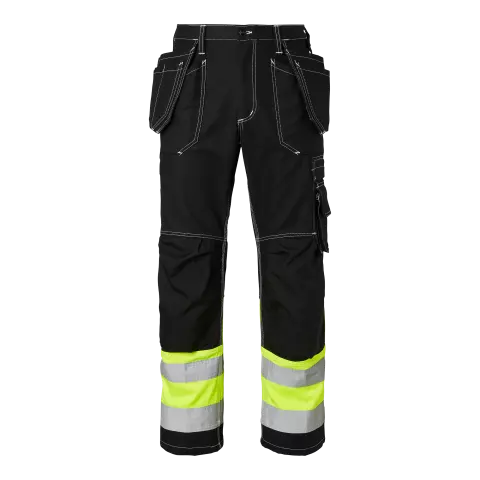 Top Swede Craftsmen Trousers High-Visibility, Black/High Vis Yellow