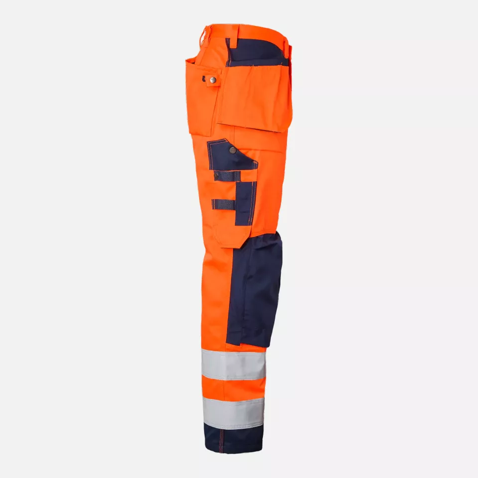 Top Swede 1000852991, Craftsmen Work Pants High-Visibility, High Vis Orange/Navy, image 3, gallery thumbnail