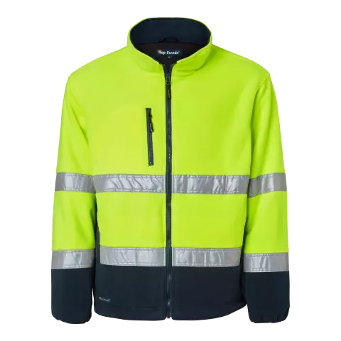 1000859983, Top Swede Warnschutz-Fleecejacke, Gelb/Marine