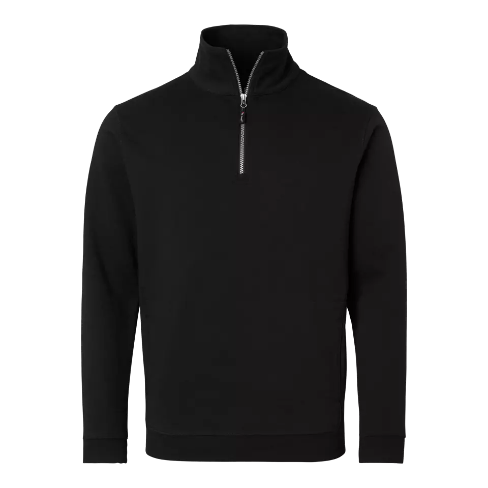 Top Swede 1000641001, Arbeits-Sweatshirt mit kurzem Reißverschluss, Schwarz