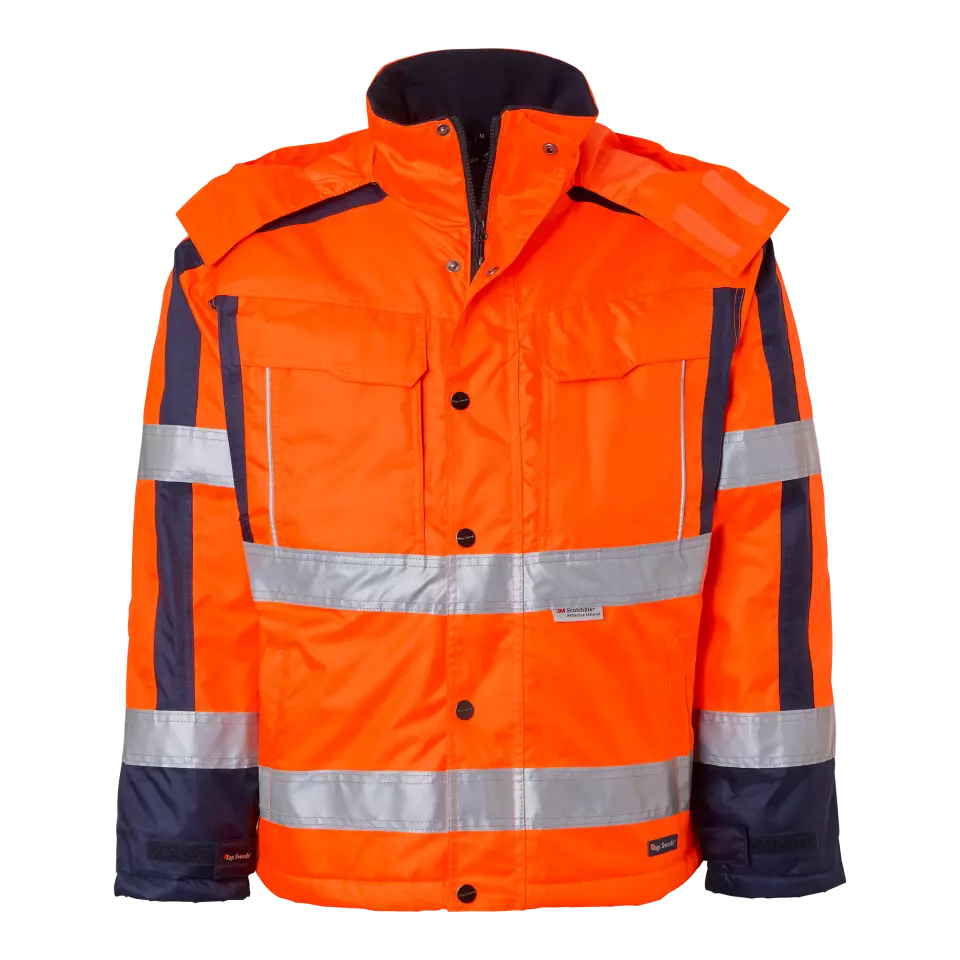 Top Swede 1001329811, Warnschutz-Arbeitsjacke, fluoreszierend Orange/Marineblau, image 1, gallery thumbnail