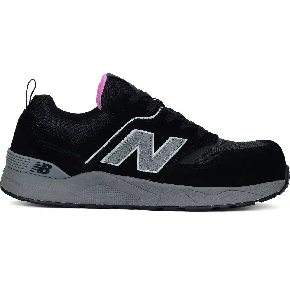 New Balance WEELCAPBZ0B, Elite Lite Womens Safety Shoes S1 PL, Black/Rose, image 2, gallery thumbnail