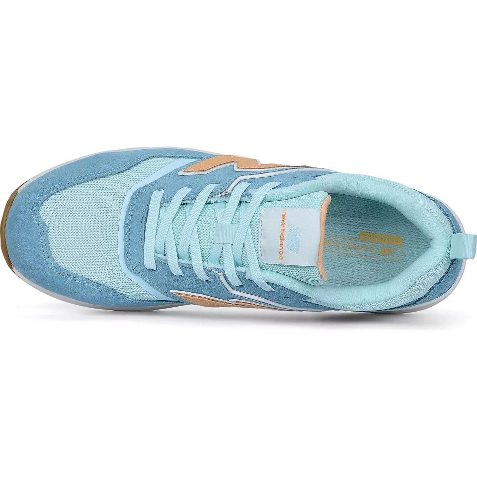 New Balance WEELCAPMO0B, Elite Lite Womens Safety Shoes S1 PL, Milky Blue/Orange, image 4, gallery thumbnail