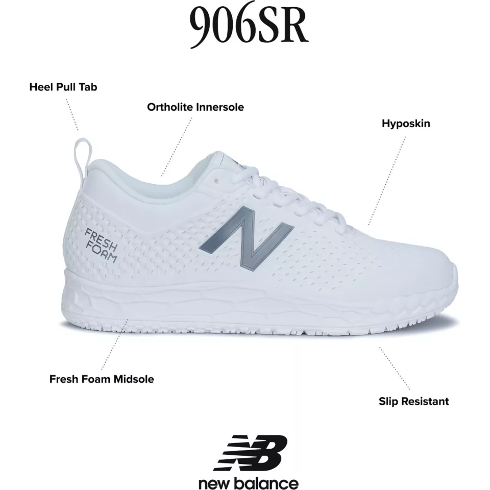 New Balance WID906SRWHI0D, 906 SR Womens Work Shoes, White, image 6, gallery thumbnail