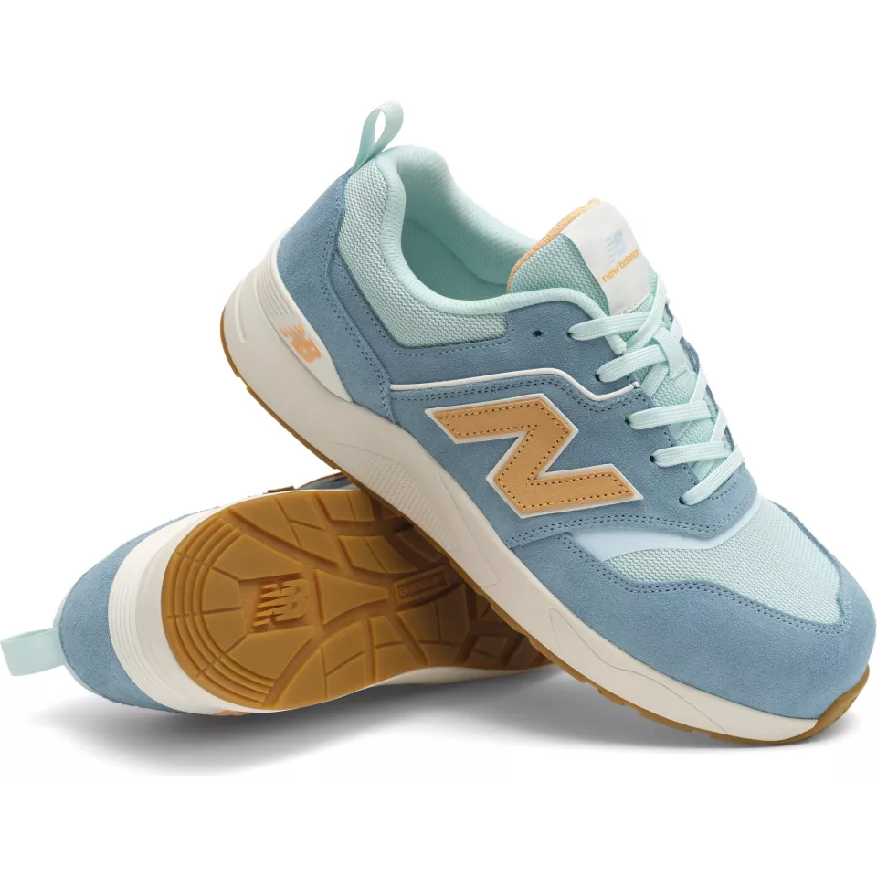 New Balance WEELCAPMO0B, Elite Lite Womens Safety Shoes S1 PL, Milky Blue/Orange, image 6, gallery thumbnail