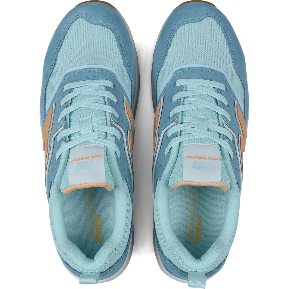 New Balance WEELCAPMO0B, Elite Lite Womens Safety Shoes S1 PL, Milky Blue/Orange, image 9, gallery thumbnail