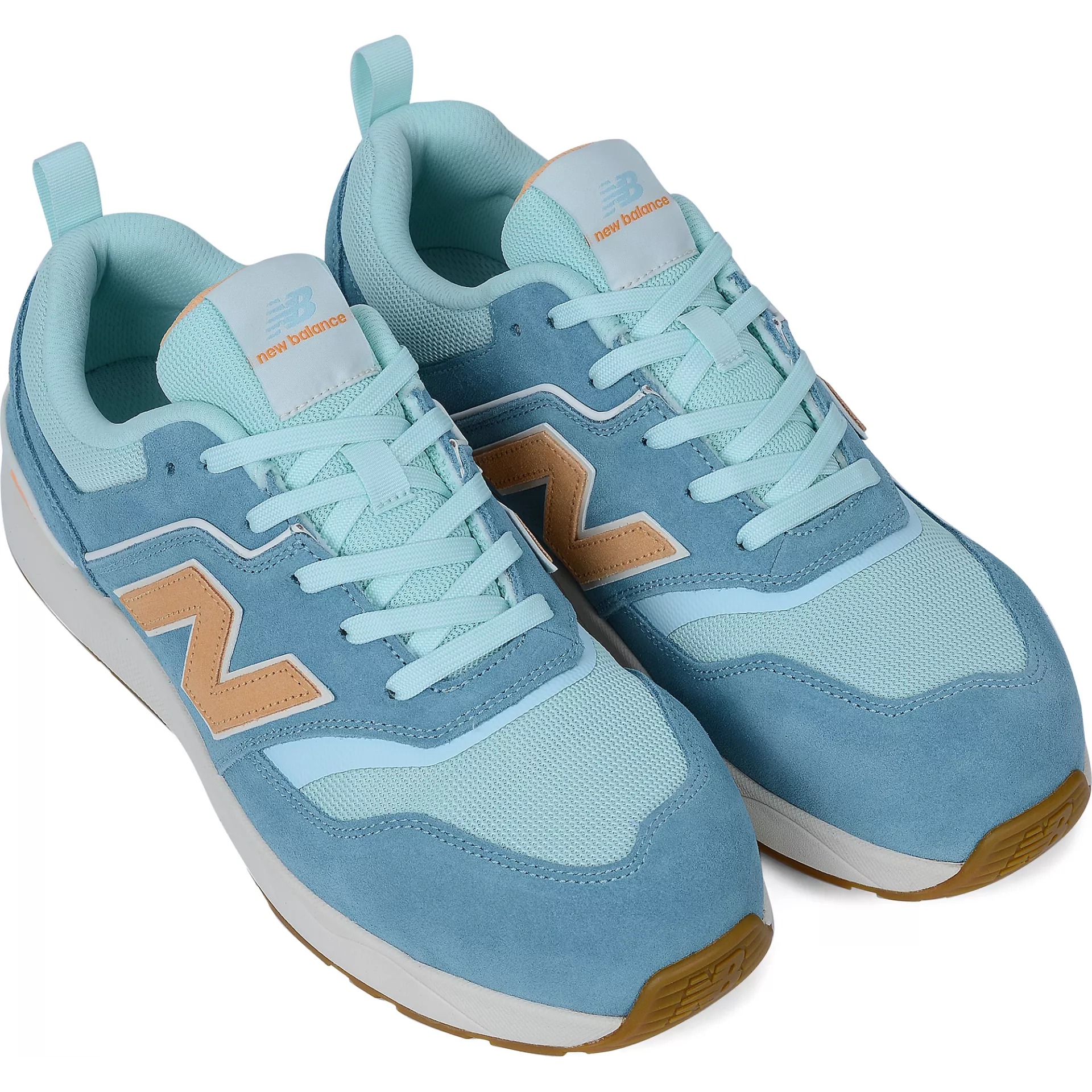 New Balance WEELCAPMO0B, Elite Lite Womens Safety Shoes S1 PL, Milky Blue/Orange, image 8