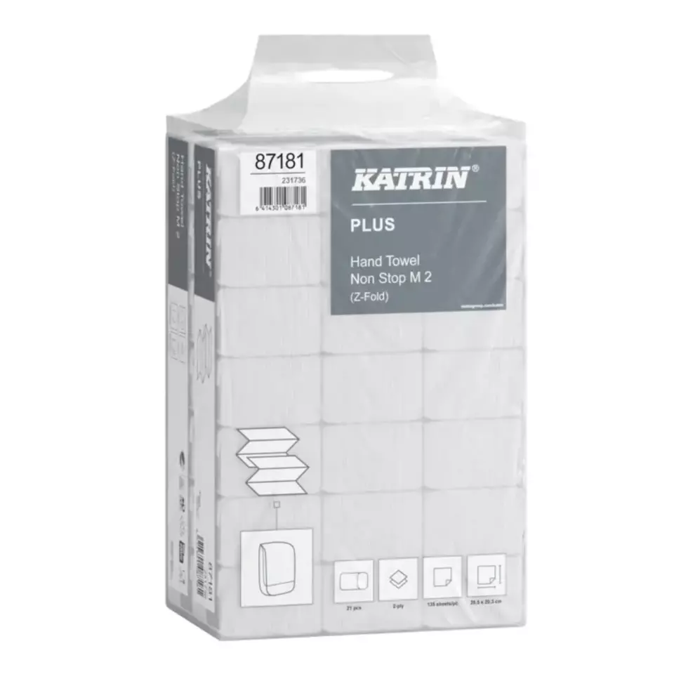 Katrin 87181, Katrin Plus Hand Towel Non-Stop M 2-Ply/Bag, image 2, gallery thumbnail