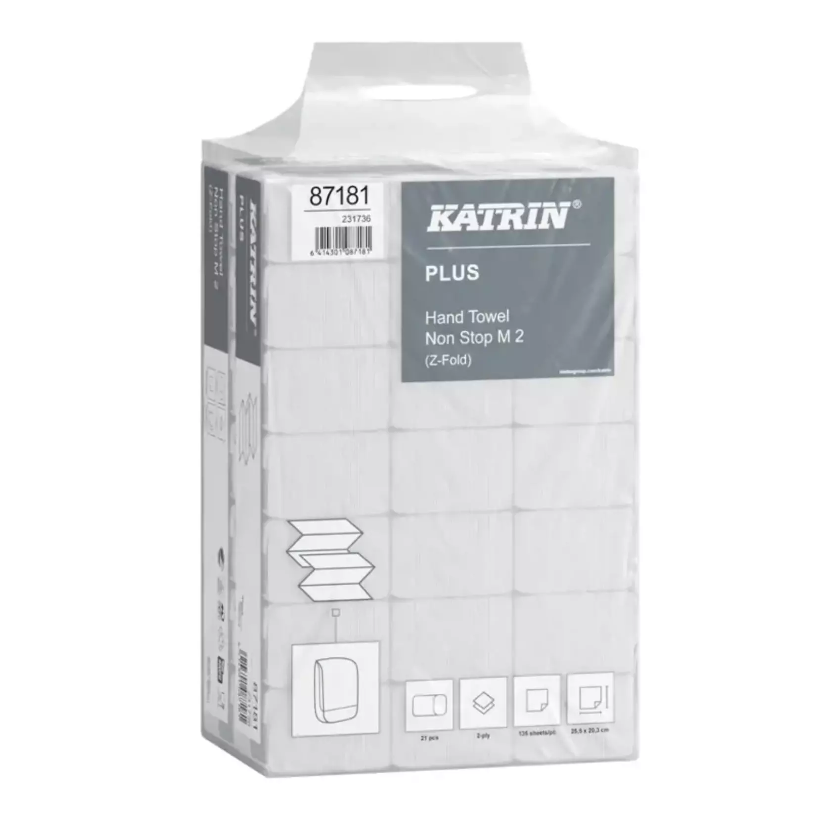 Katrin 87181, Katrin Plus Hand Towel Non-Stop M 2-Ply/Bag, image 2